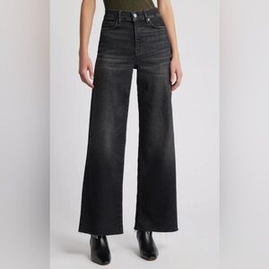 FRAME womens Sz 34 Le Slim Palazzo Raw Fray High-Rise Wide-Leg  baggy Jeans